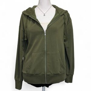 Olive Green Zip-Up Hoodie